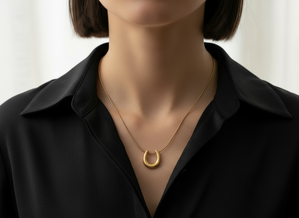 Golden U Pendant Necklace