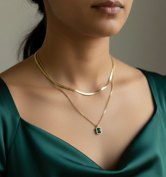 Emerald Grace Dual Necklace
