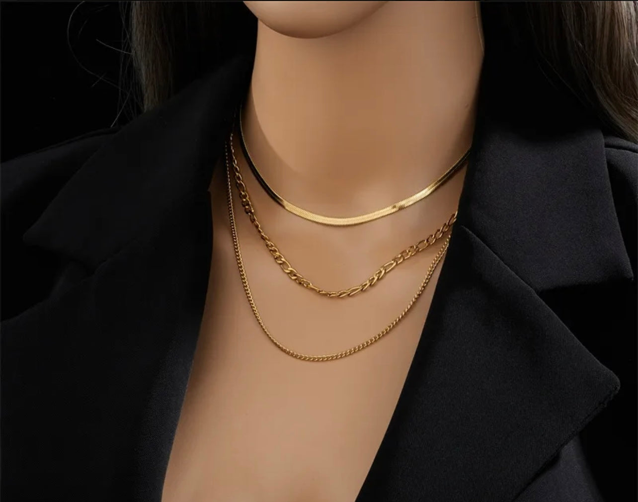 Trinity Gold Layers Necklace