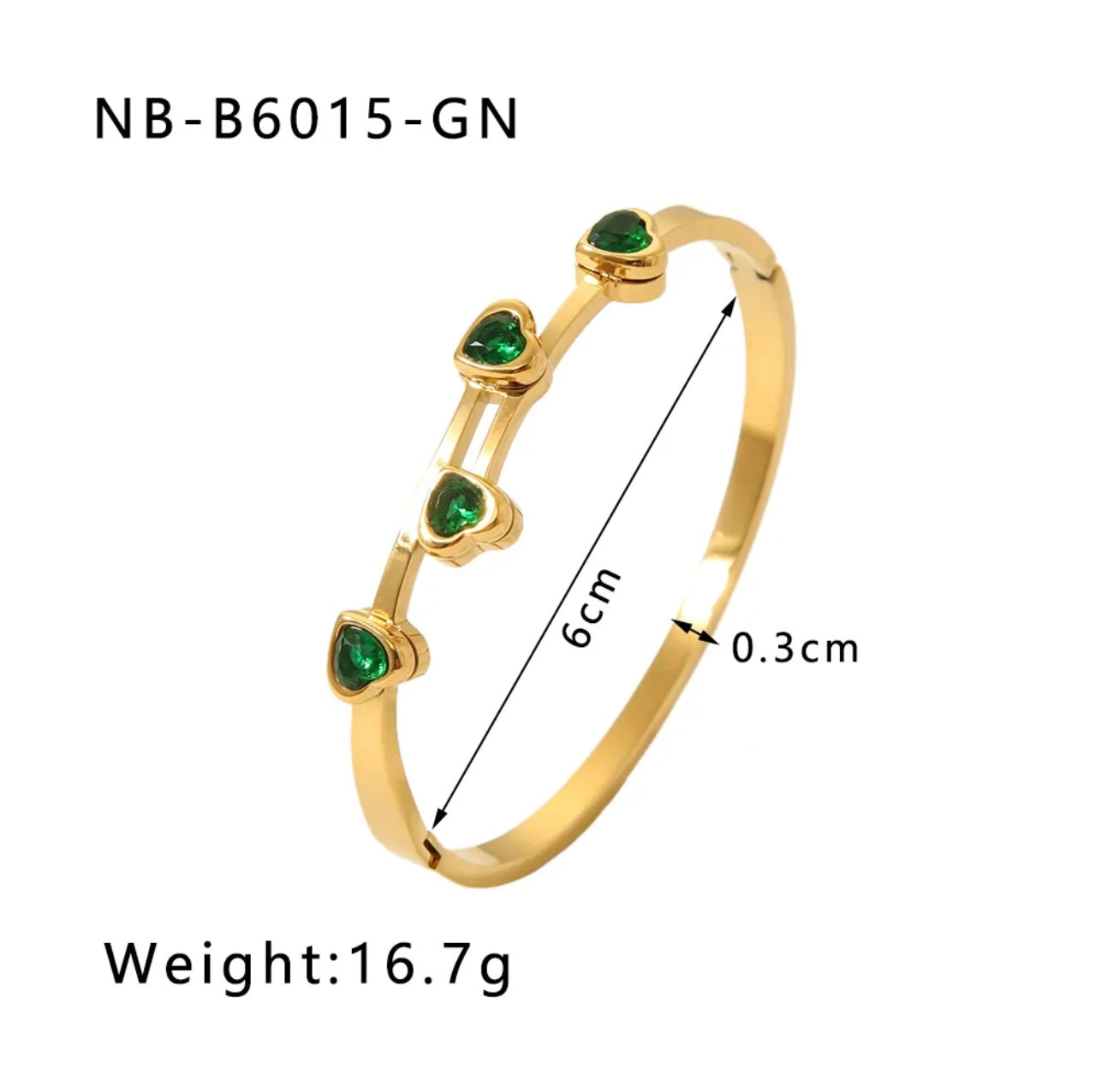 Green Sweetheart Bracelet