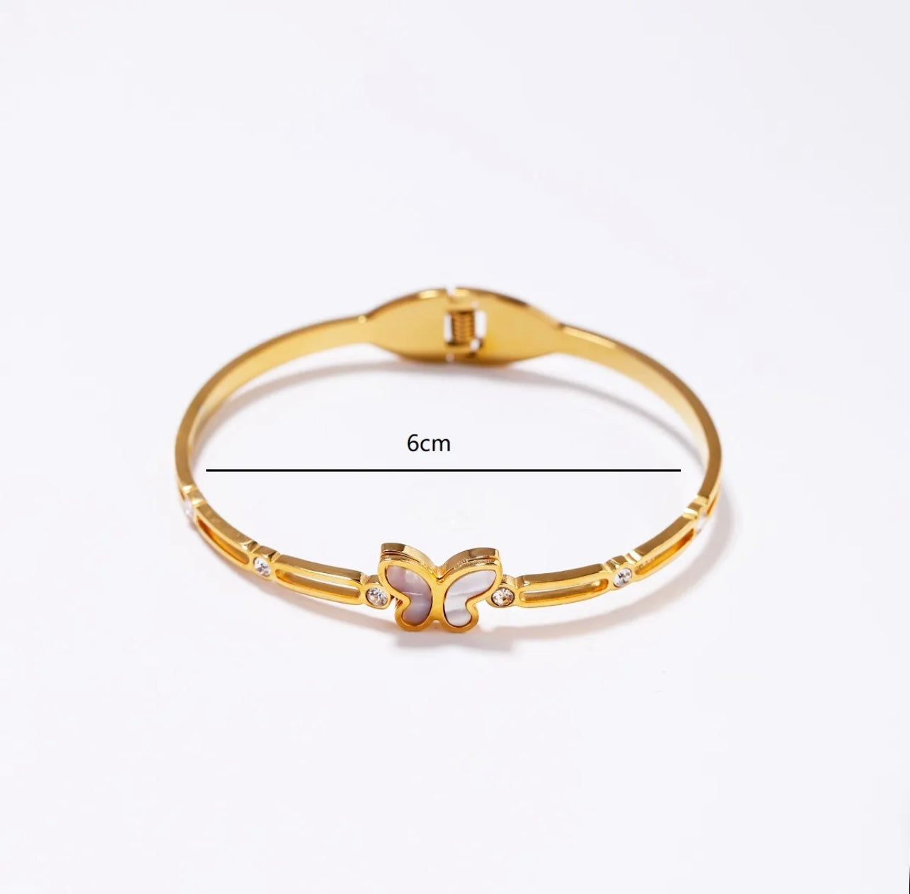 Minimalist Mother-of-Pearl Butterfly Bracelet