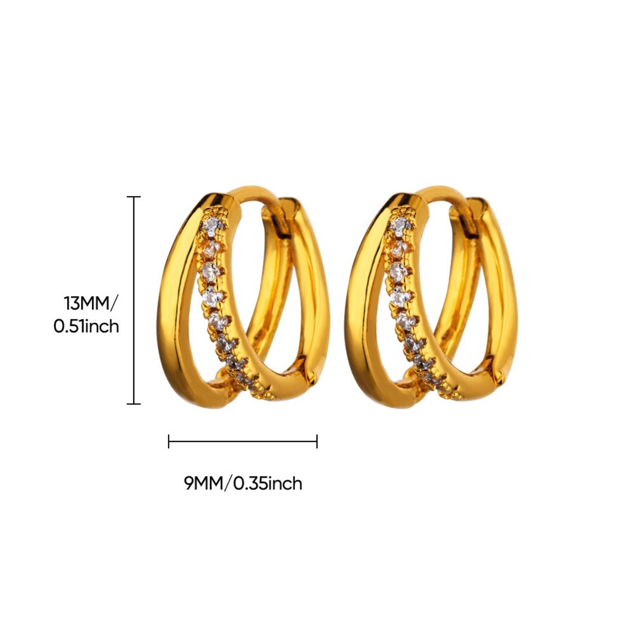 Caged Crystal C-Hoops