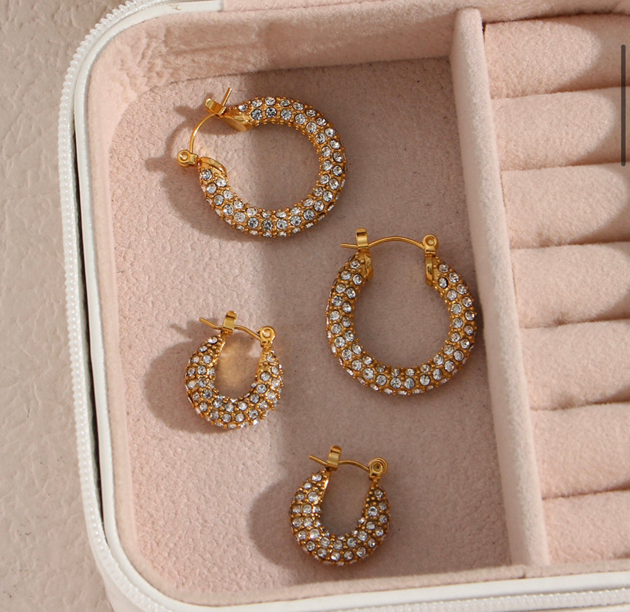 Crystal-Embellished small Hoops Earrings