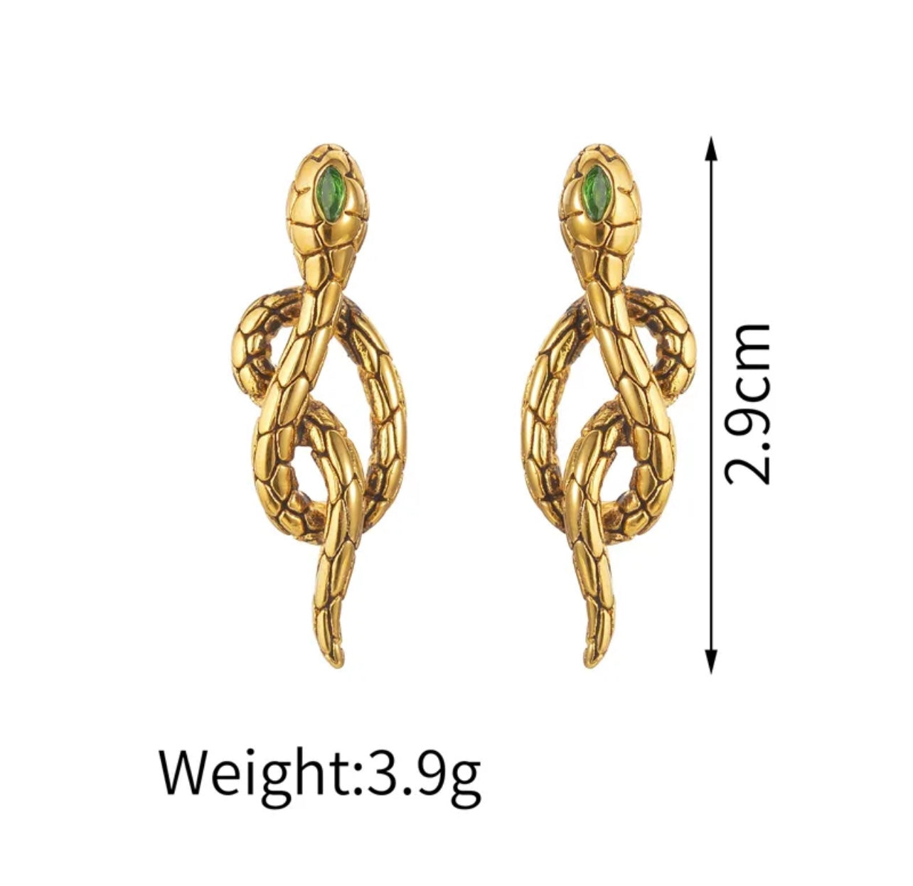 Antique Gold Cobra Studs