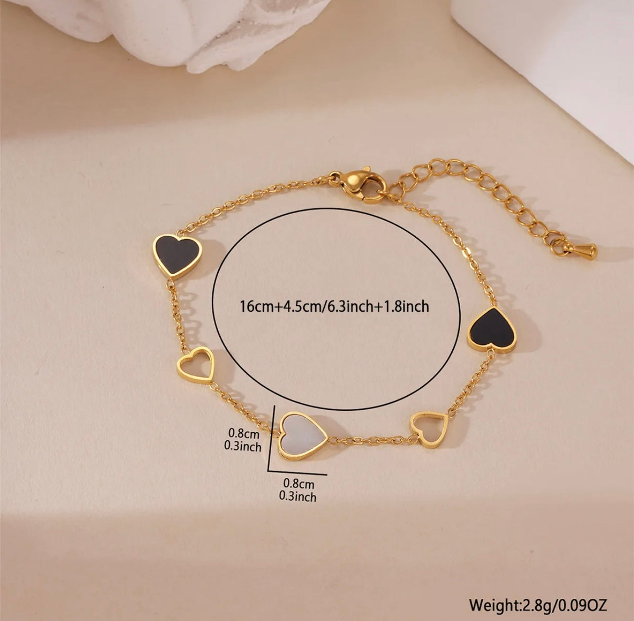 Sweetheart Enamel & Outline Charm Bracelet