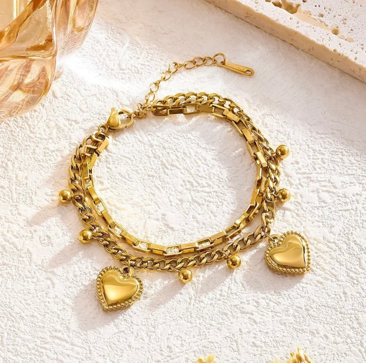 Heartfelt Luxe Layered Chain Bracelet