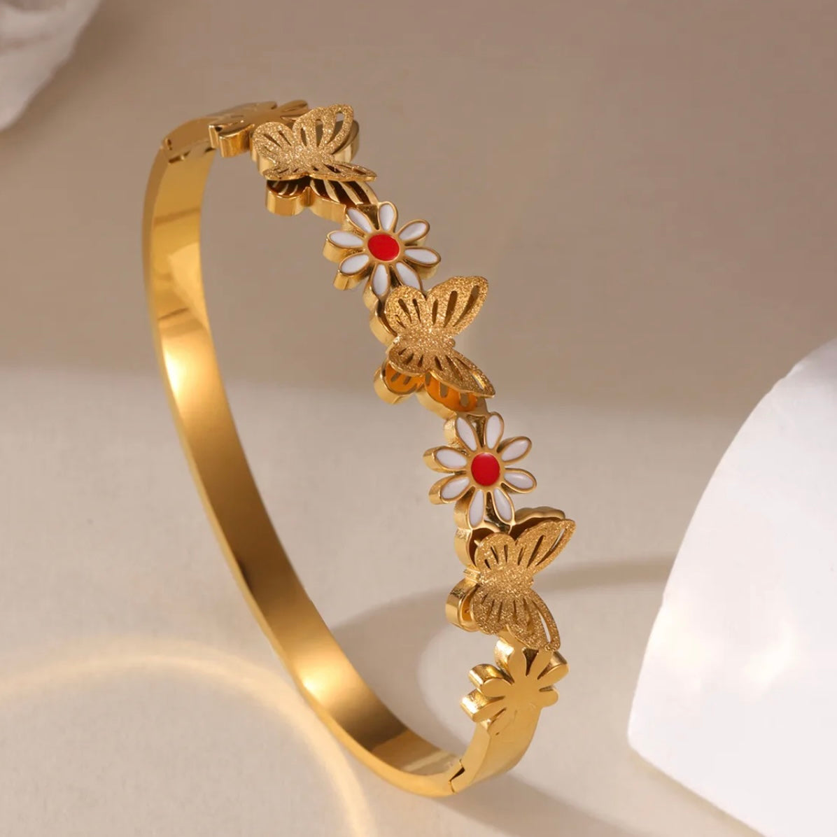Gilded Garden Butterfly Bangle