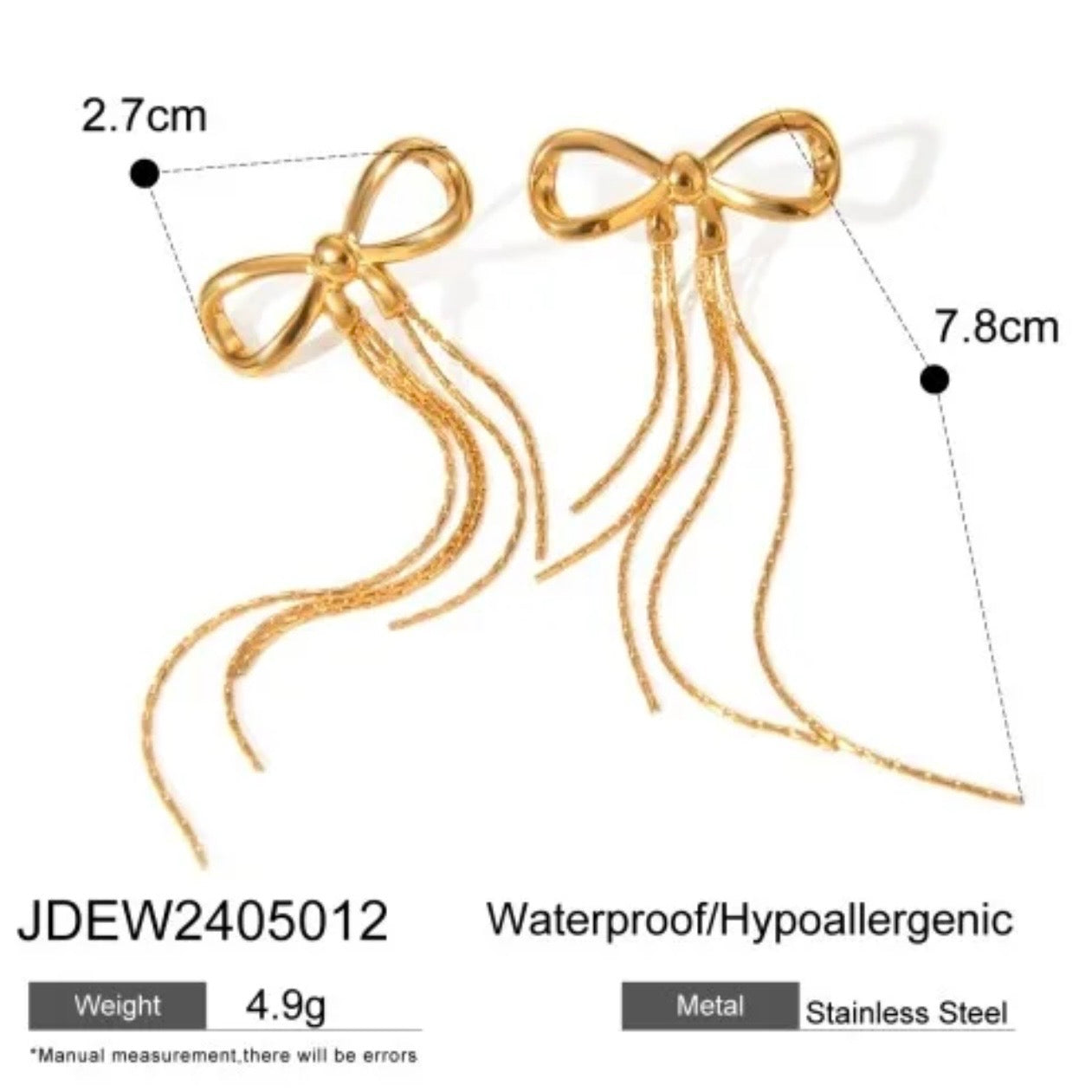 Graceful Bow Tassel Earrings
