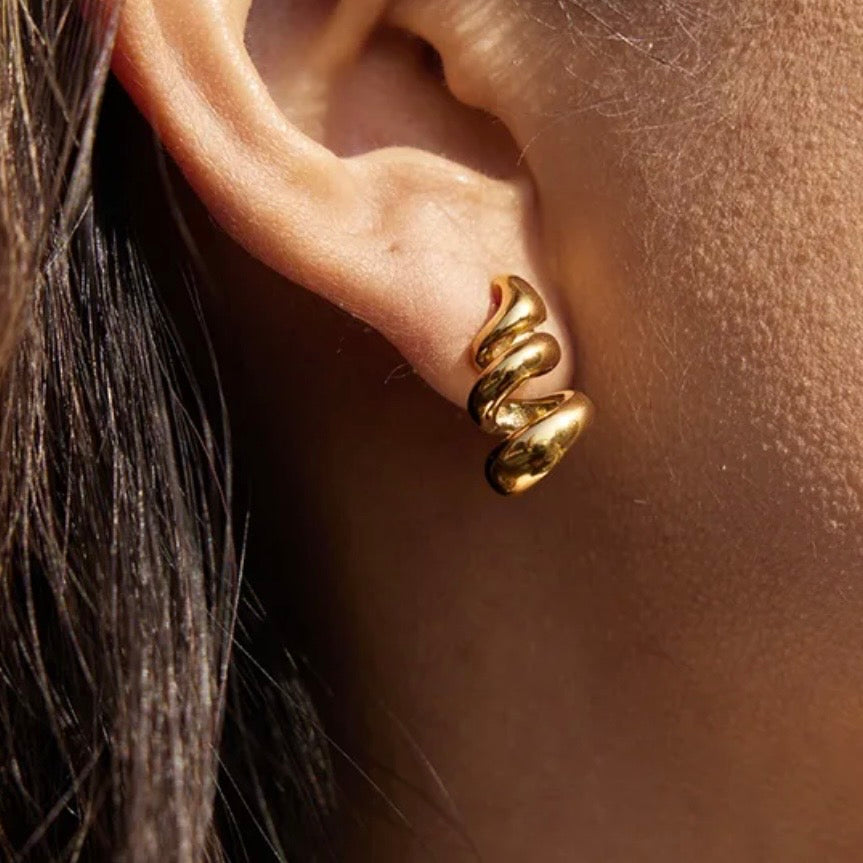 Helix Sculptural Spiral Hoops