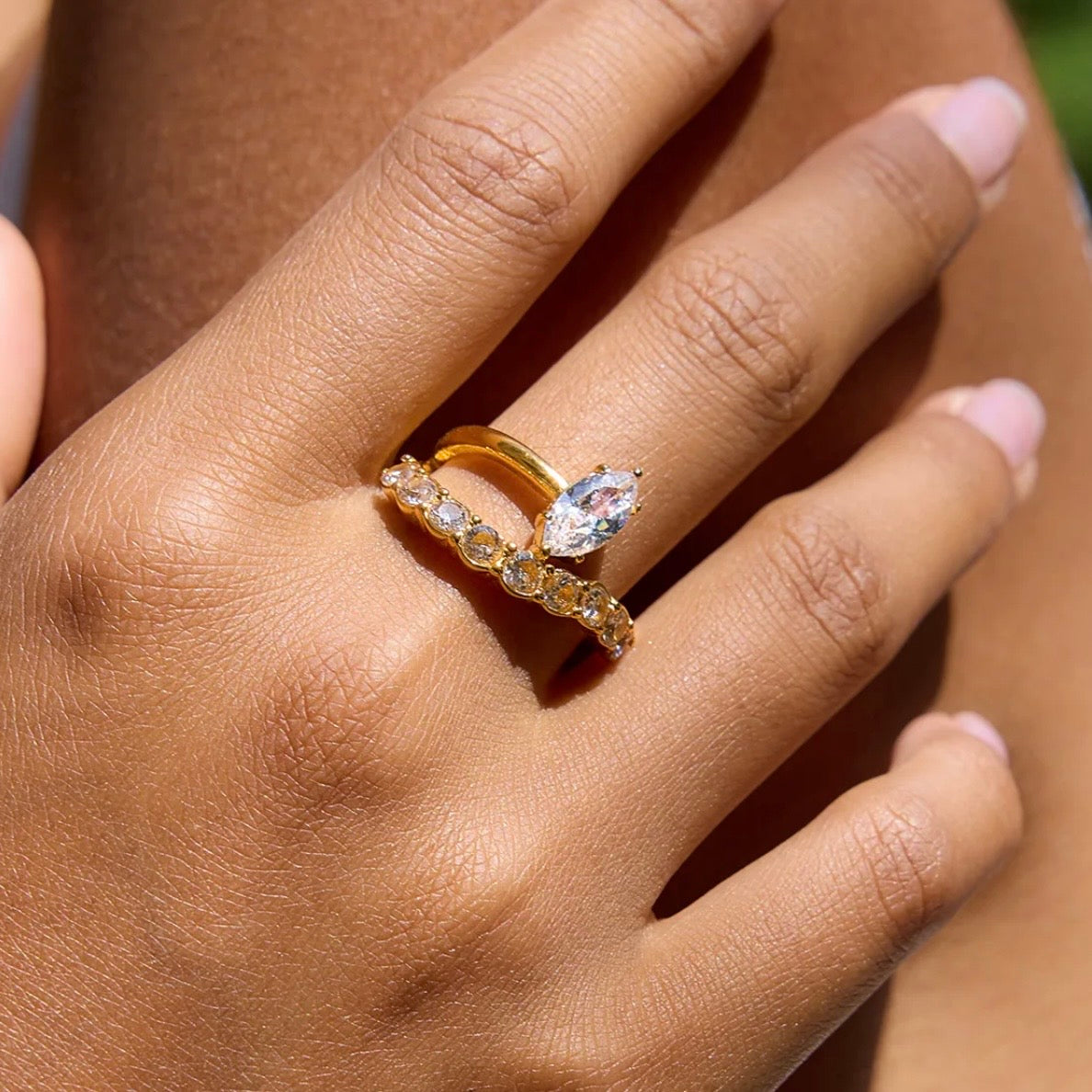 Ethereal Wave Marquise Ring