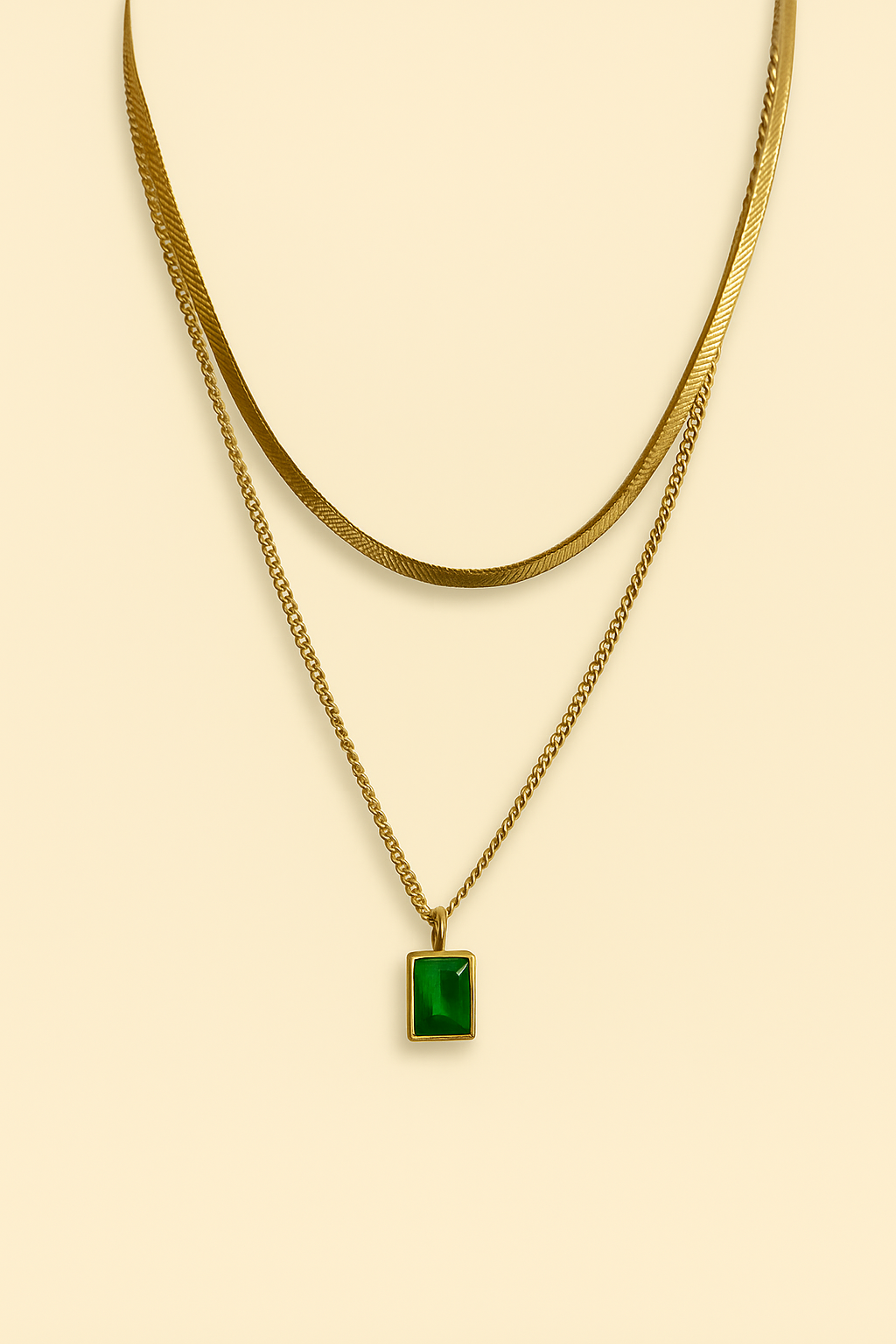 Emerald Grace Dual Necklace