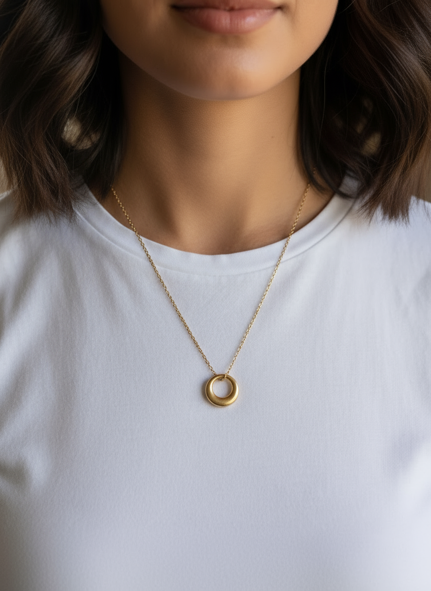 Ring Gold Pendant Necklace