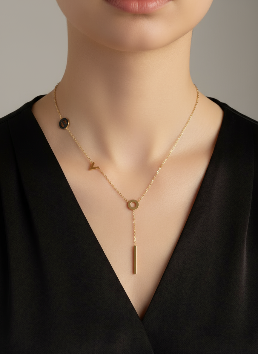 Love  Lariat Necklace