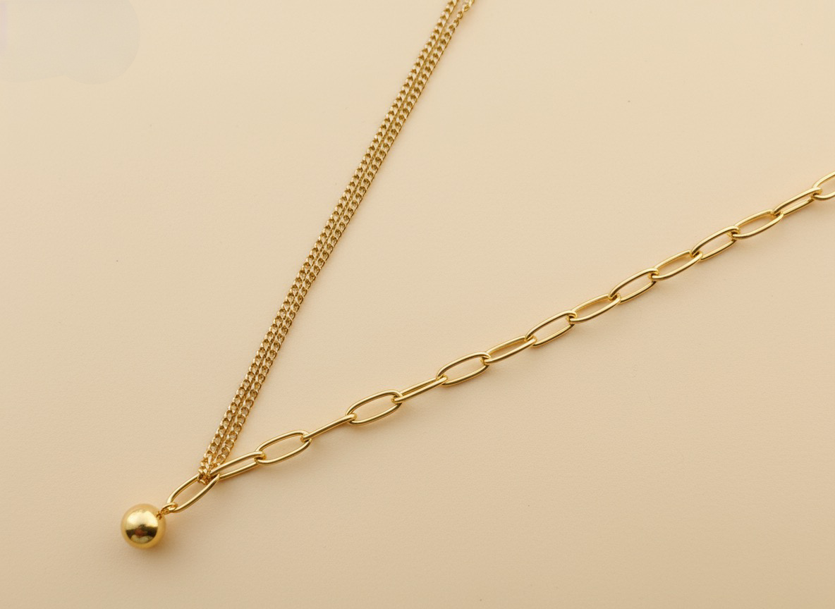 Half and Half Drop Pendant Necklace