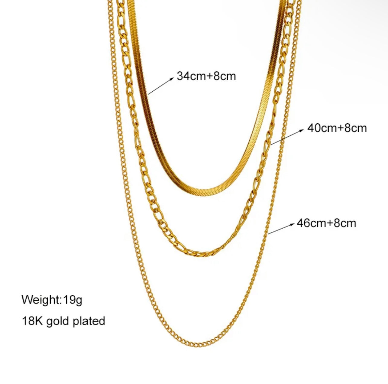 Trinity Gold Layers Necklace