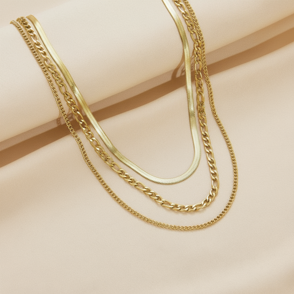 Trinity Gold Layers Necklace