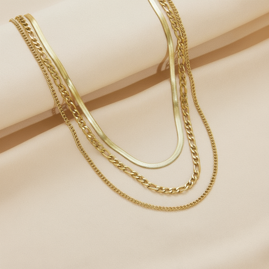 Trinity Gold Layers Necklace
