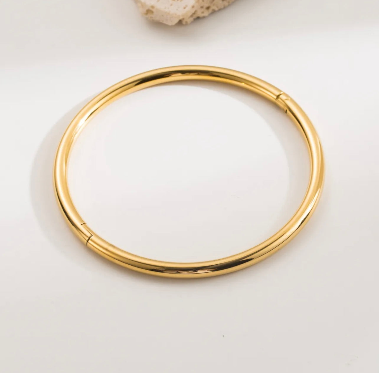 Classic Gold Rounded Bangle Bracelet