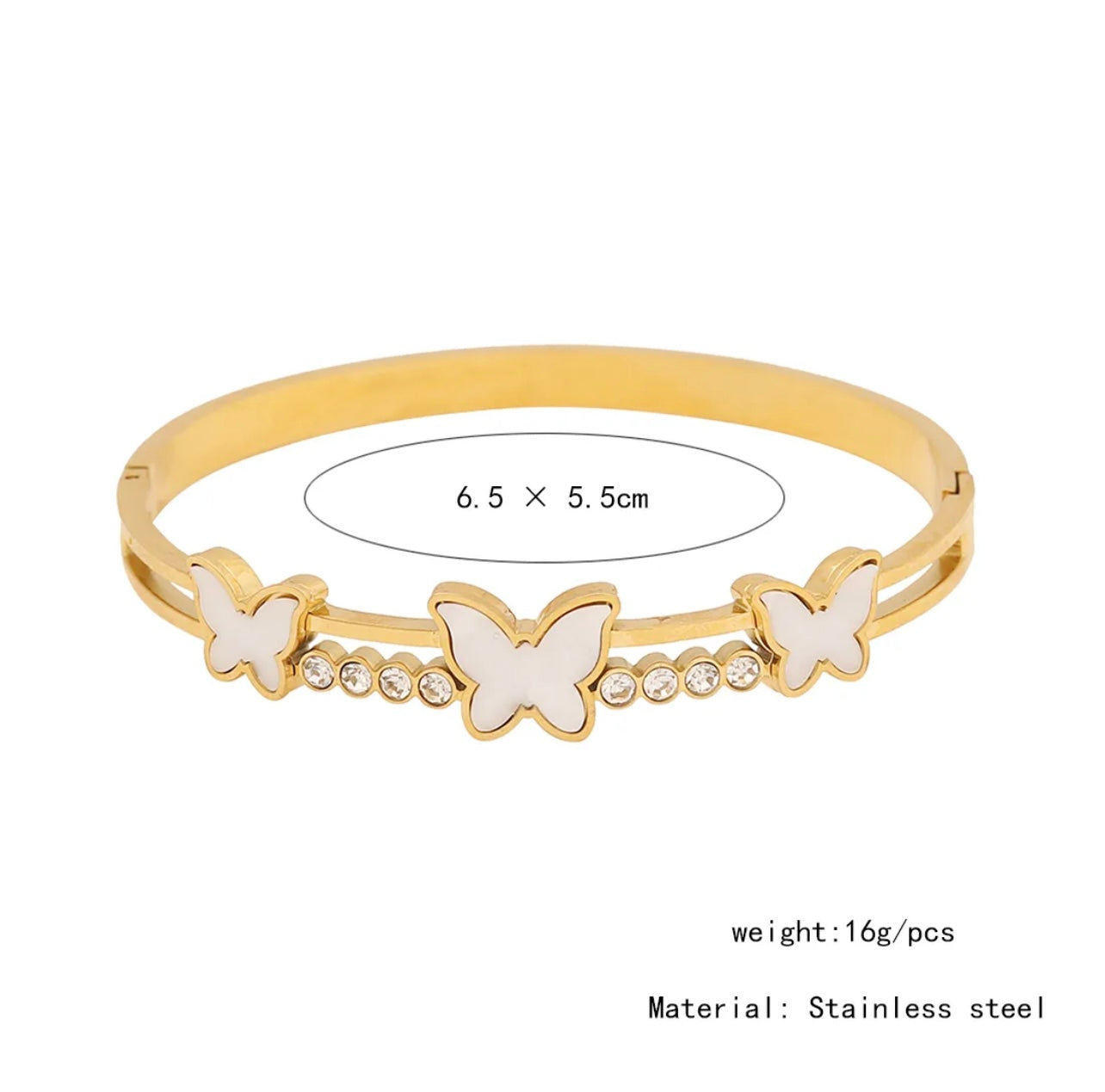 Three-Stone Butterfly Hinged Cuff