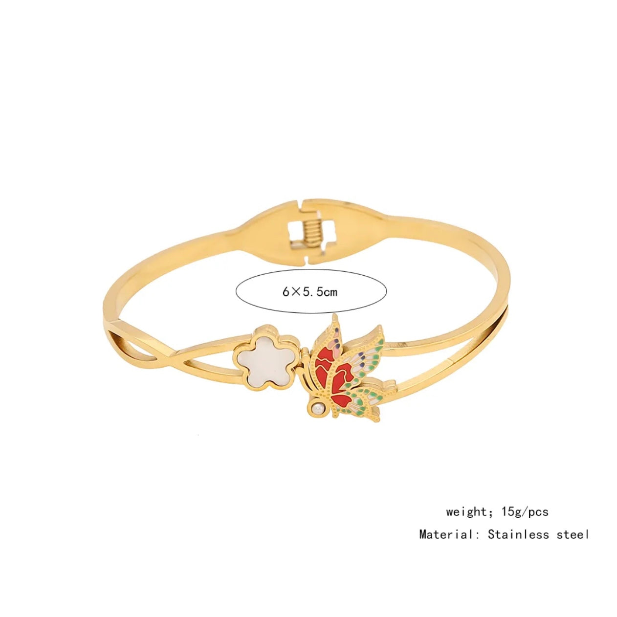 Vivid Enamel Butterfly Bracelet