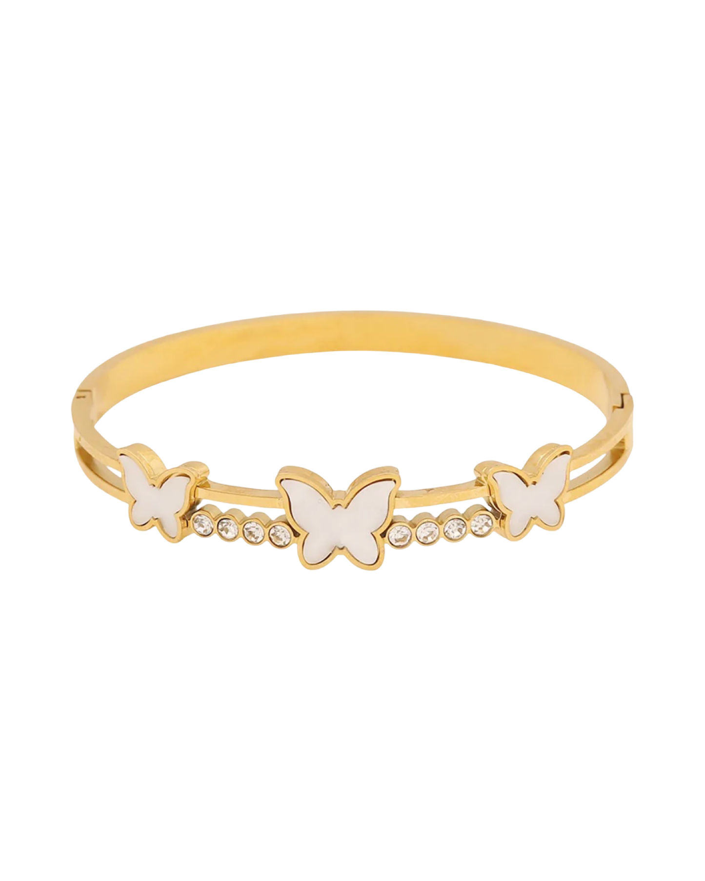 Three-Stone Butterfly Hinged Cuff