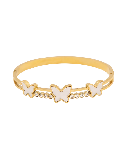 Three-Stone Butterfly Hinged Cuff