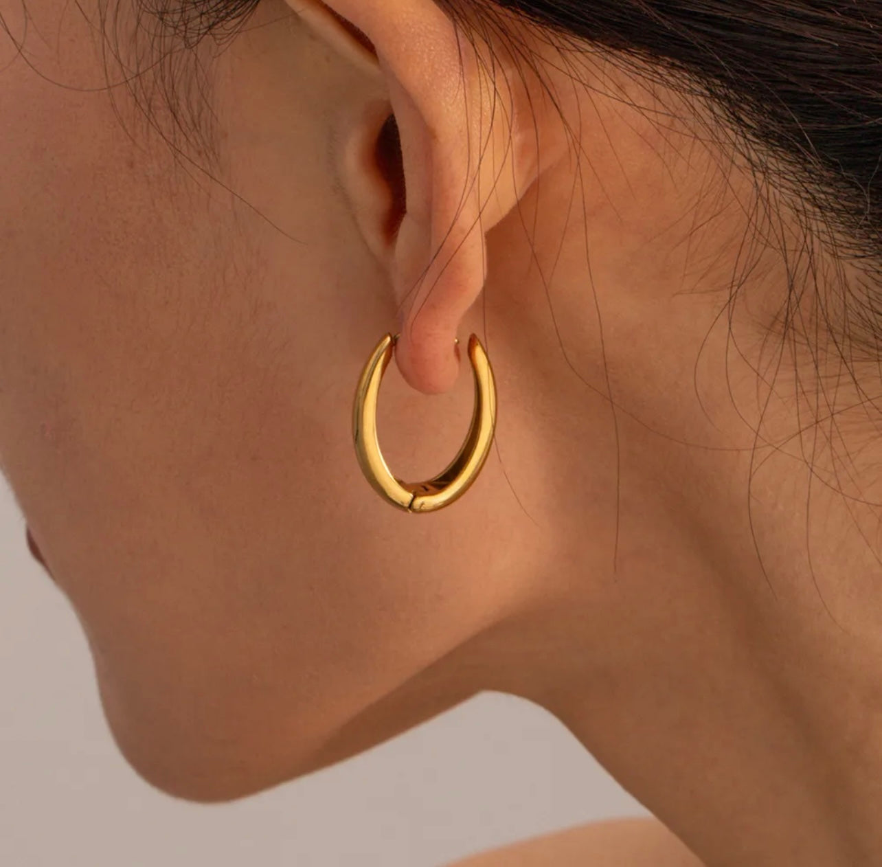 Dome Huggie Hoop Earrings