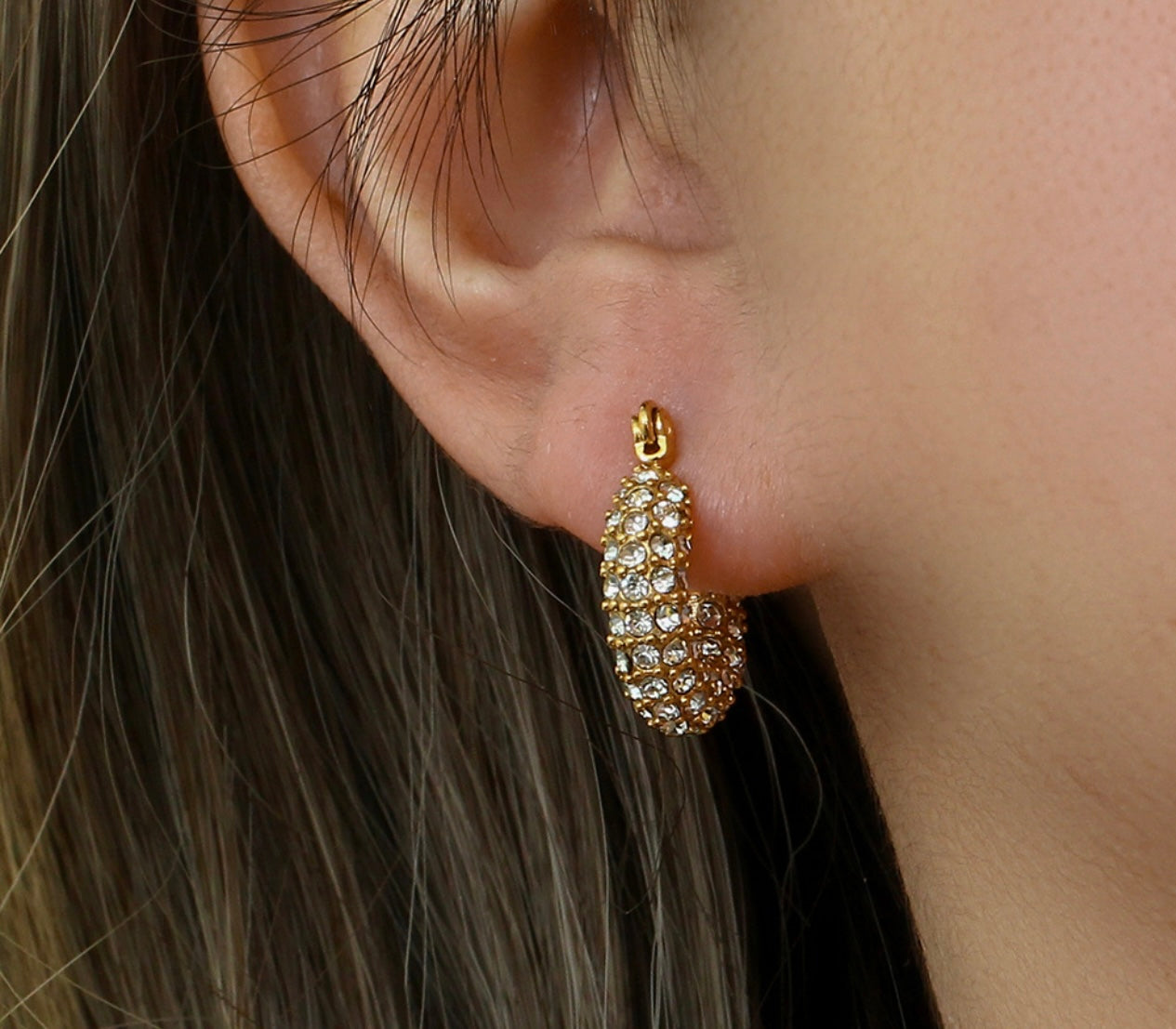 Crystal-Embellished small Hoops Earrings