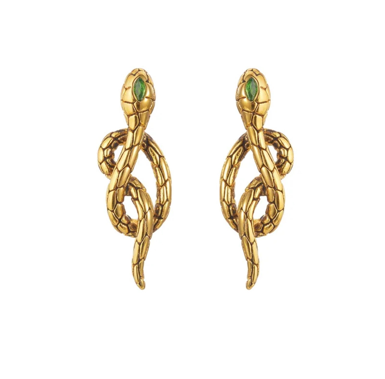 Antique Gold Cobra Studs