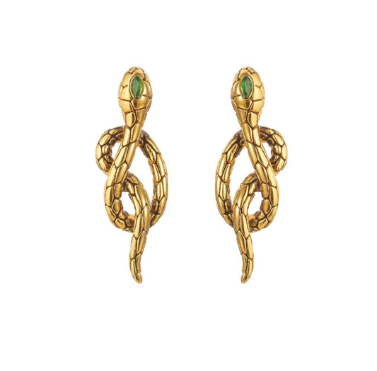 Antique Gold Cobra Studs