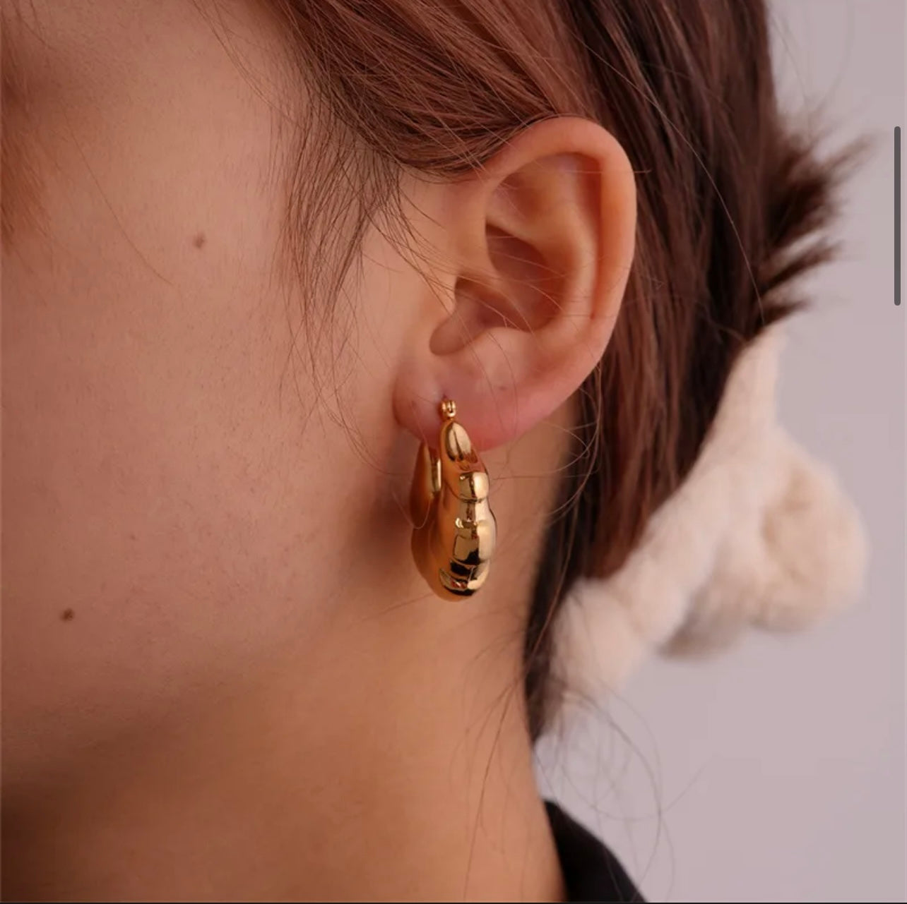 Sculpted Artisan Gold Hoops