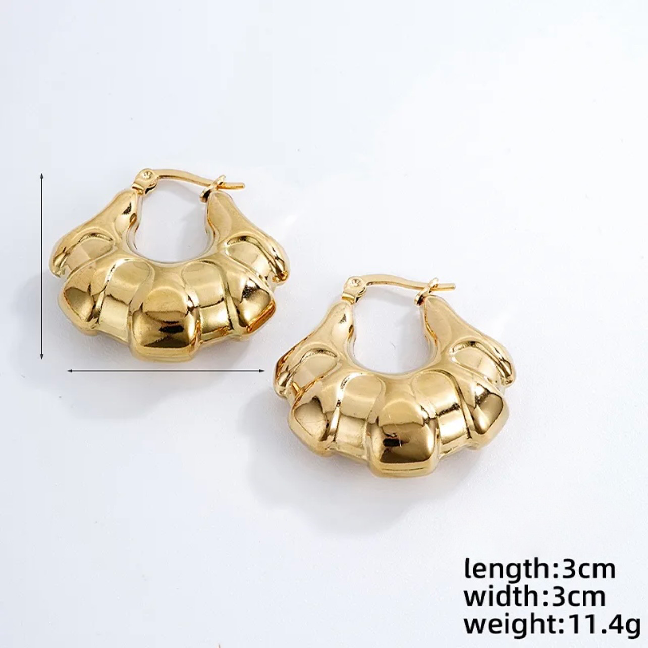 Sculpted Artisan Gold Hoops