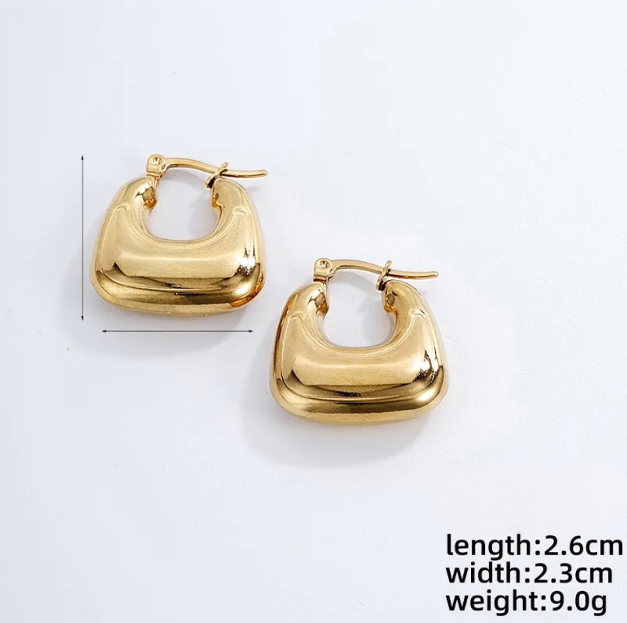 Chunky Gold U-Shape Huggie Earrings