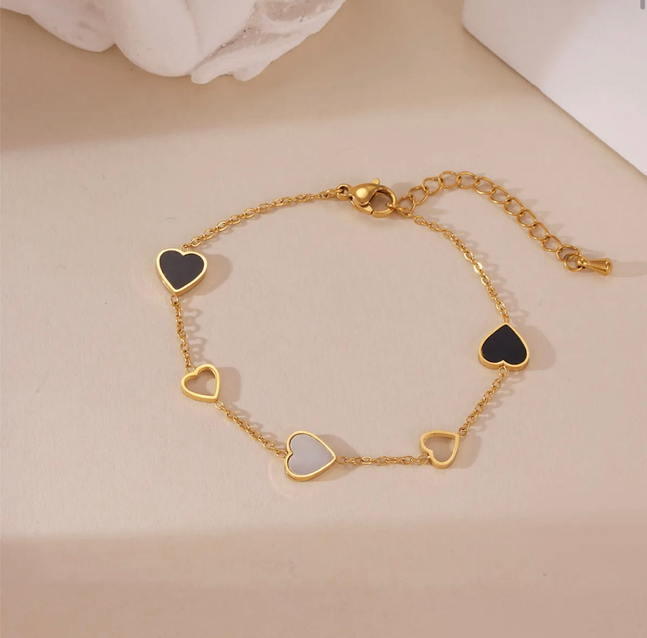 Sweetheart Enamel & Outline Charm Bracelet