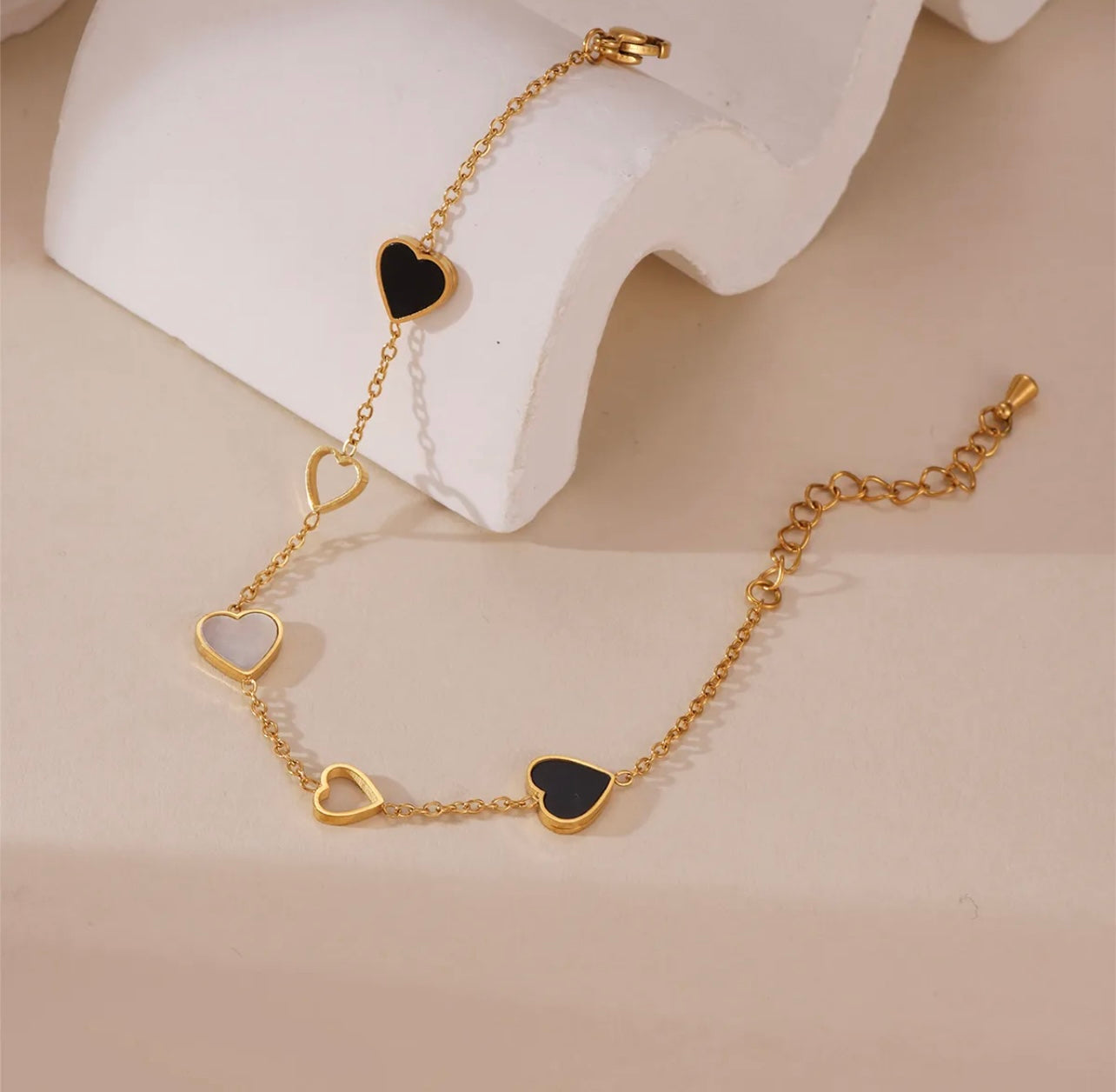 Sweetheart Enamel & Outline Charm Bracelet