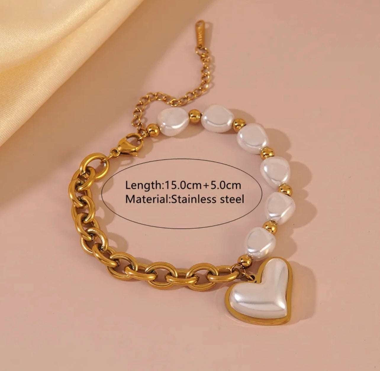 Heart Pearl Bracelet