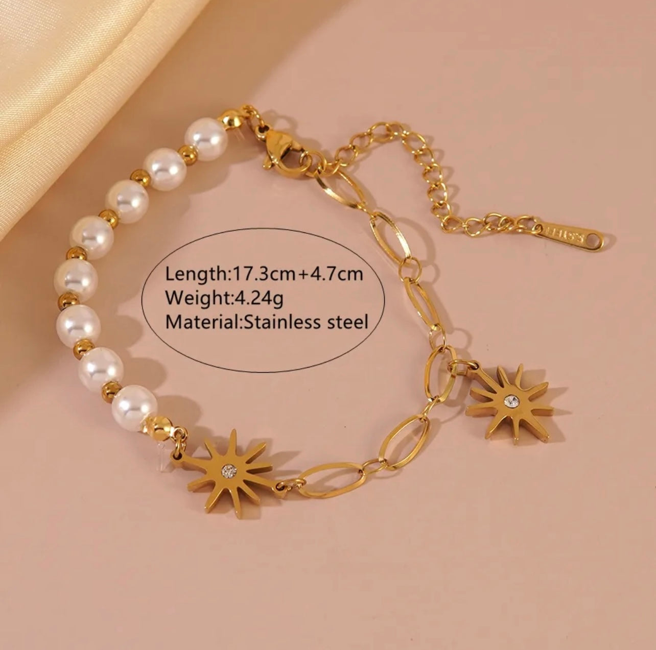 Celestial Pearl Strand Bracelet