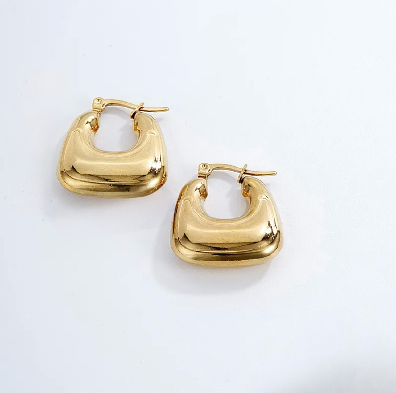 Chunky Gold U-Shape Huggie Earrings