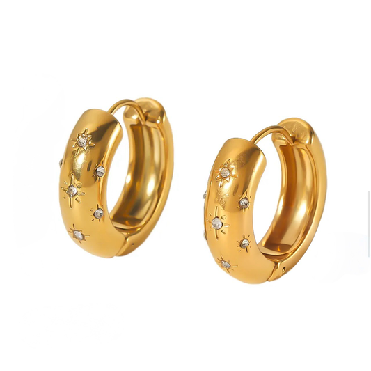 Celestial Shine Chunky Gold Hoops