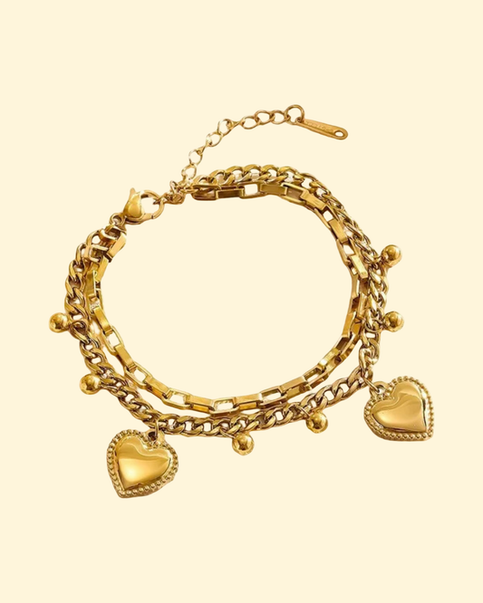 Heartfelt Luxe Layered Chain Bracelet