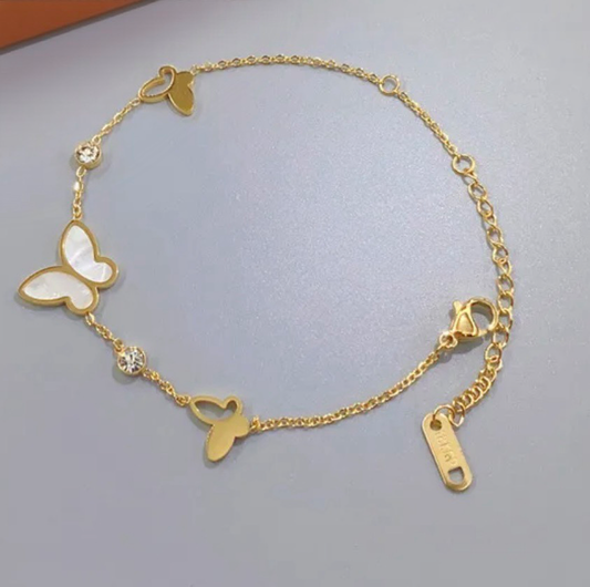 Iridescent Butterfly Charm Bracelet