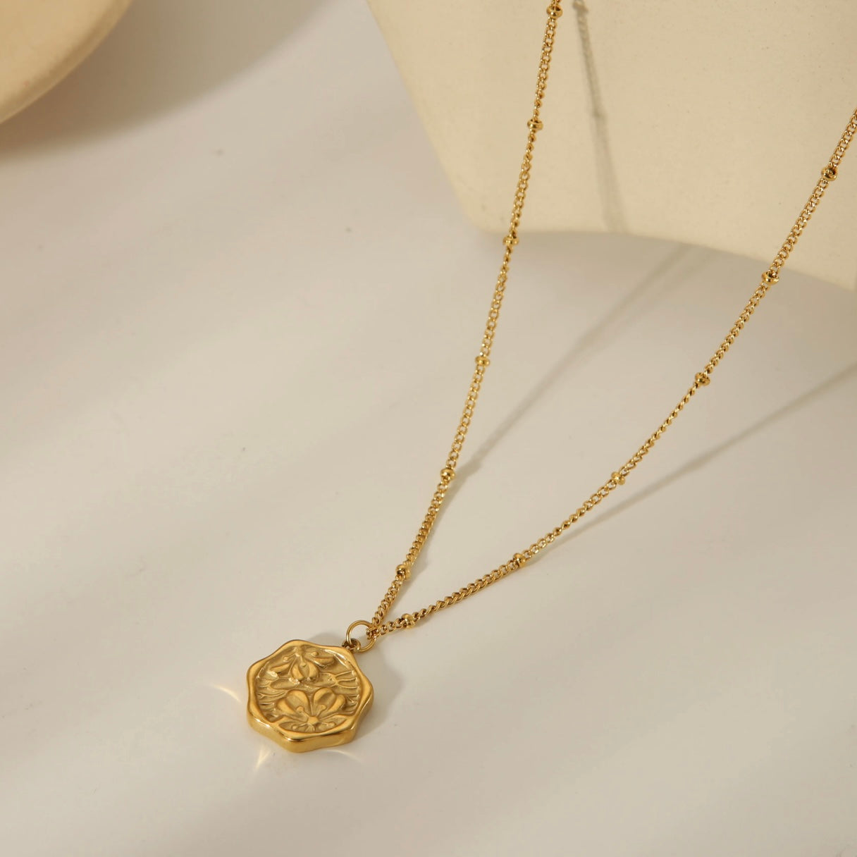 Vintage Floral Medallion Necklace