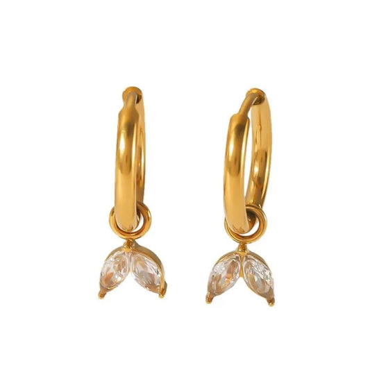 Dainty Crystal Drop Huggie Earrings