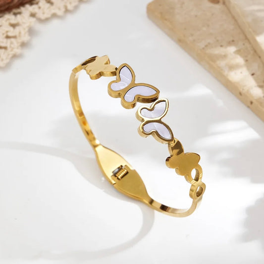 Butterfly Gold Bangle Bracelet