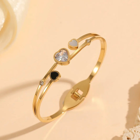 Elegant Heart Bangle Bracelet