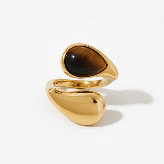 Tiger’s Eye Molten Wrap Ring