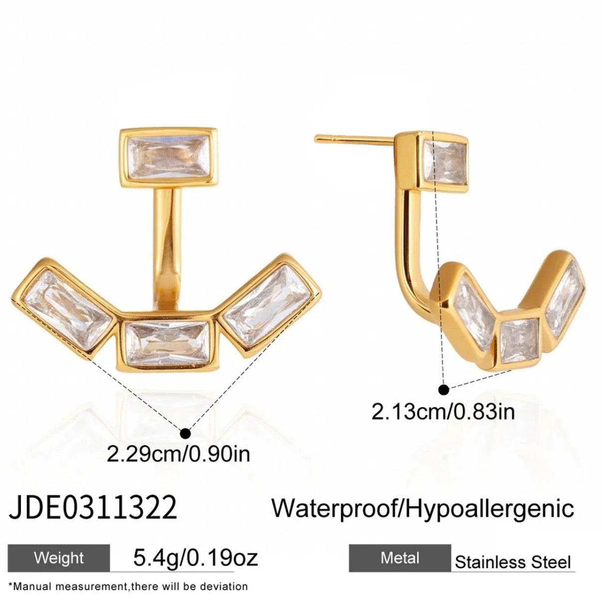 Architect Emerald-Cut Ear Jackets