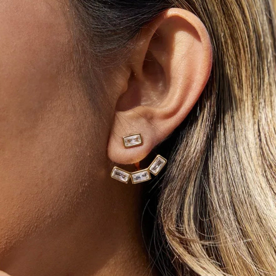 Architect Emerald-Cut Ear Jackets