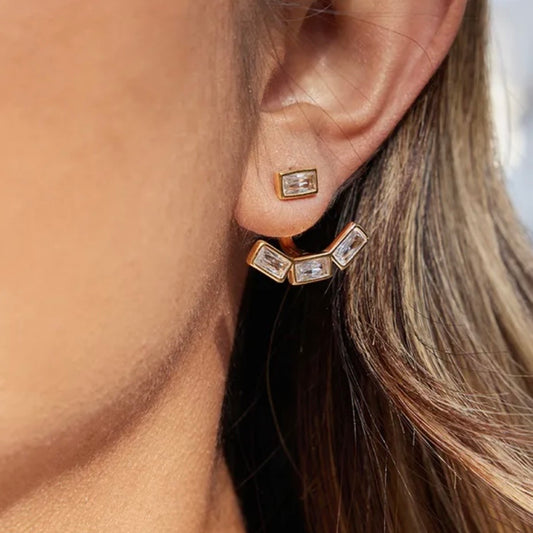 Architect Emerald-Cut Ear Jackets