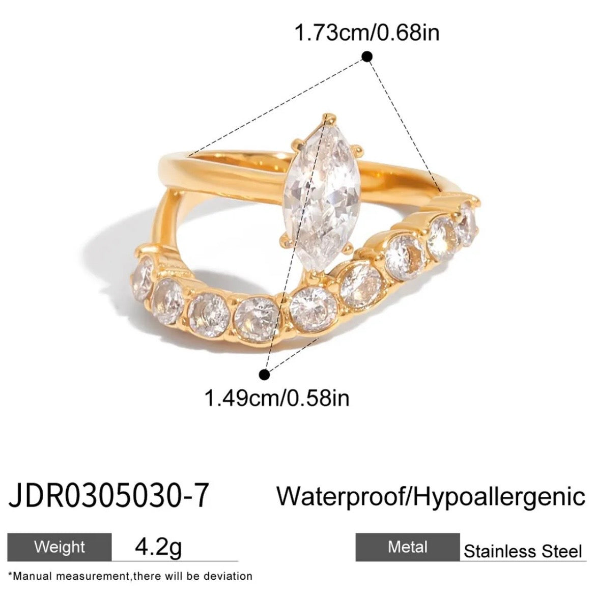 Ethereal Wave Marquise Ring